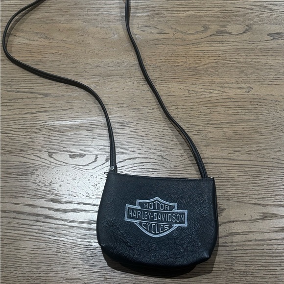 Harley-Davidson Handbags - Harley-Davidson Black Leather Mini Crossbody Bag Y2K